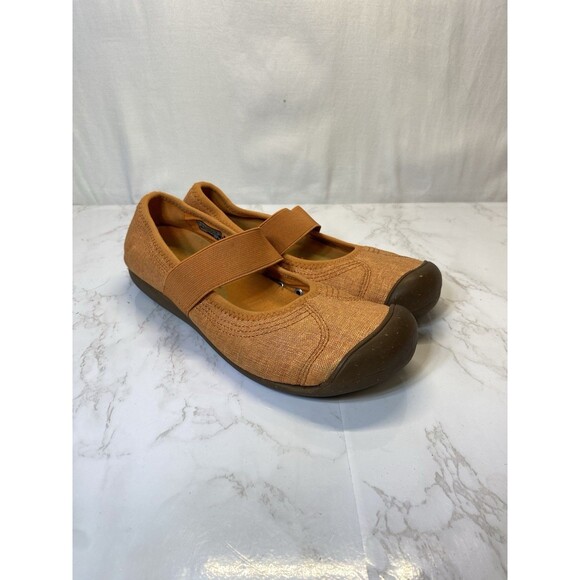 Keen Sienna Women’s Size 9 Mary Jane Shoes Slip On Ballet Flats orange Leather - Picture 1 of 7